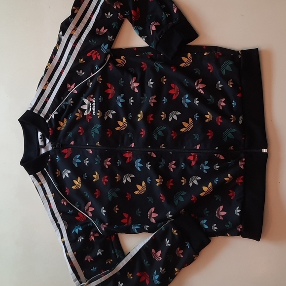 Adidas logo black track zip up jacket - Picture 1 of 7